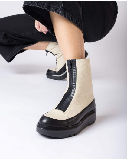 Wonders-Botines y Botas-Botín Livia crema